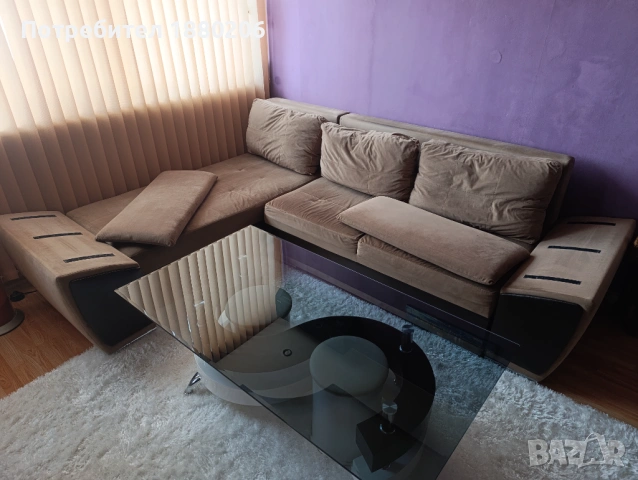 Холов ъглов диван, снимка 2 - Дивани и мека мебел - 53936944