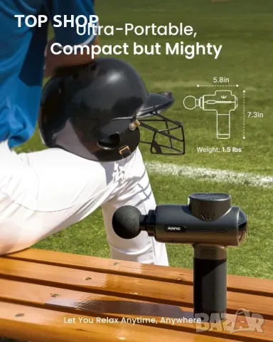 Професионален RENPHO Масажиращ пистолет с топлина за дълбок масаж, снимка 6 - Медицинска апаратура - 48773731