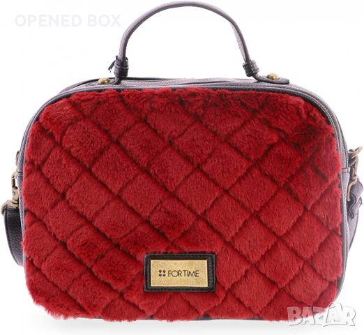 FOR TIME Furry Дамска чанта 20 x 12 x 12 cm Червена, снимка 1
