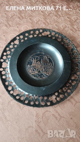 Стари стенни чинии от мед и месинг, снимка 5 - Други ценни предмети - 50477412