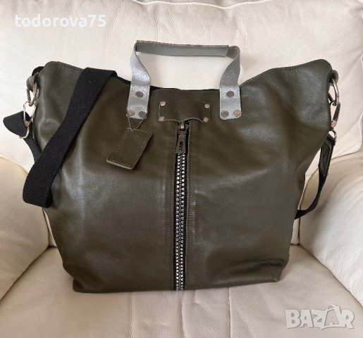 Голяма чанта от естествена кожа COLOSSEUM, снимка 12 - Чанти - 38415767