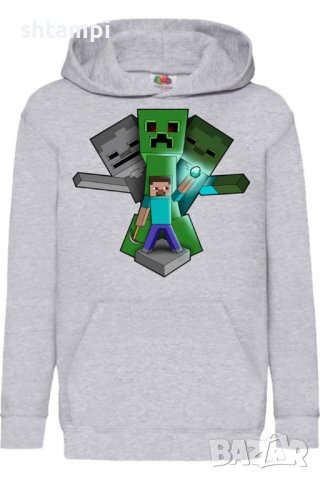 Детски Суитчър/Суитшърт Steve Keeping Diamond,Minecraft,Игра,Подарък,Изненада,Забавление,Рожден Ден, снимка 2 - Детски анцузи и суичери - 38328950