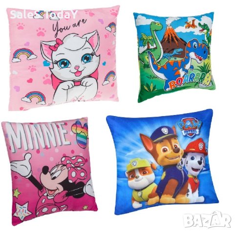 Възглавница, Детска с динозавър, Декоративна, 30х30х5см, снимка 2 - Спално бельо и завивки - 42610082