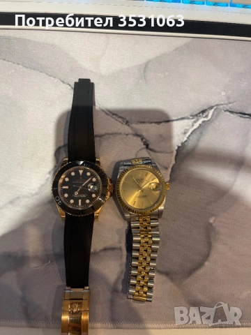 2 броя часовници тип Rolex – Submariner + Datejust (реплики)