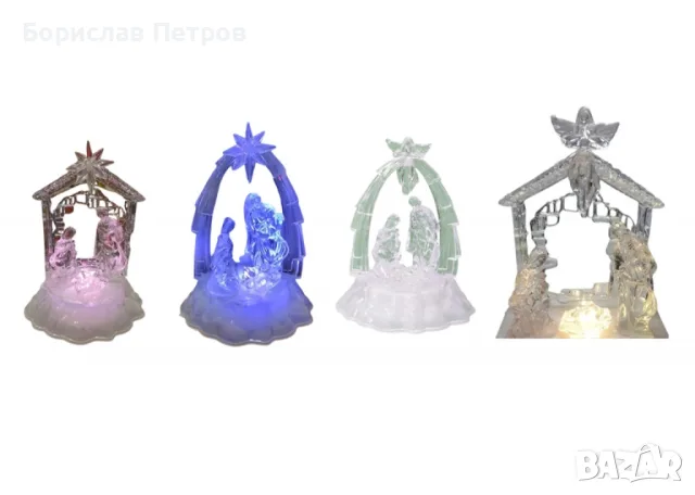 Коледна светеща фигурка „Сцена от Рождество Христово“, снимка 2 - Декорация за дома - 56227626