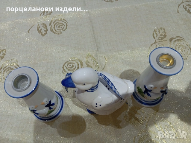 порцеланов прекрасен сет свещници с фигура на пате , снимка 15 - Колекции - 54010683