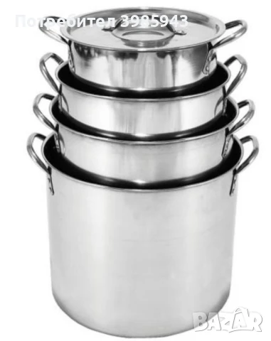 Тенджери от неръждаема стомана, 4 броя /МАТЕРИАЛ: НЕРЪЖДАЕМА СТОМАНА КОЛИЧЕСТВО: 4БР РАЗМЕРИ: 24CM(5, снимка 1