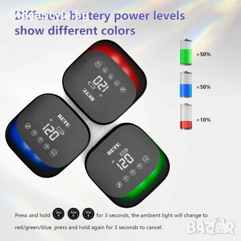  Професионална Безжична UV LED Лампа за Нокти BETE 60W, снимка 6 - Педикюр и маникюр - 55939070