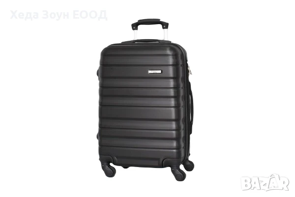 Куфар 55 х 37 х 23 см малък с махащи се колелца Син/ Сив, снимка 7 - Куфари - 51017475