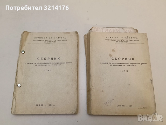 Сборник с анализи за консервационно-реставрационни работи по паметници на културата. Том 1-2 (1981)