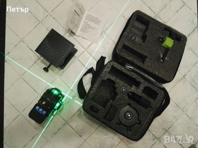 Лазерен нивелир 16 линии + 2 батерии, дистанционно, тринога, магнитна стойка, IP54, снимка 3 - Измервателни инструменти - 40709404