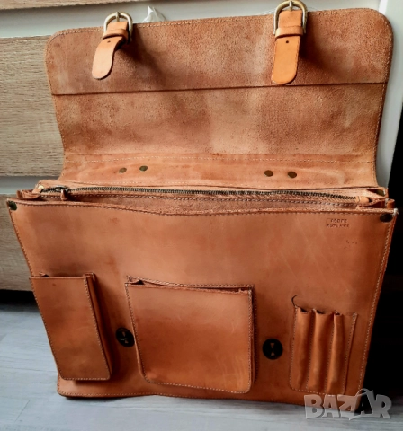 Чанта, ест. кожа, Klaus Bree, снимка 4 - Чанти - 25386099