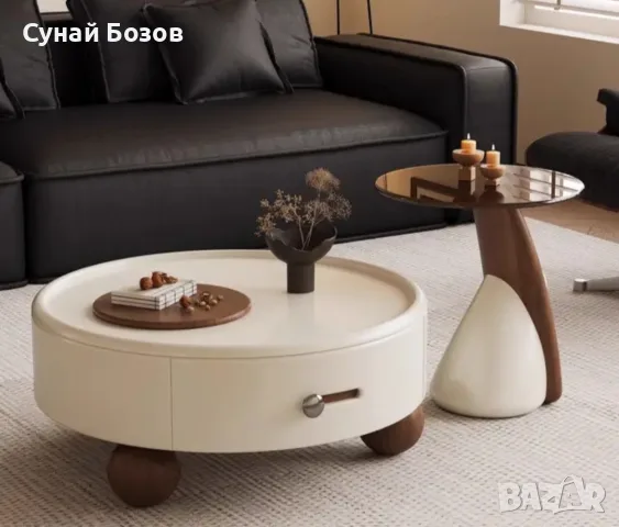  Кръгла холна масичка , снимка 4 - Маси - 56533296