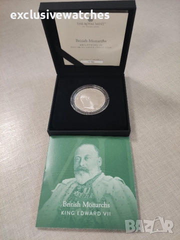Британски монарси Крал Едуард VII 2022 Великобритания 1 унция Сребърна монета Proof , снимка 4 - Нумизматика и бонистика - 52150942