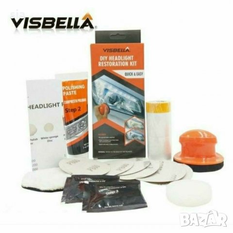 Комплект за ръчно полиране на фарове, visbella 