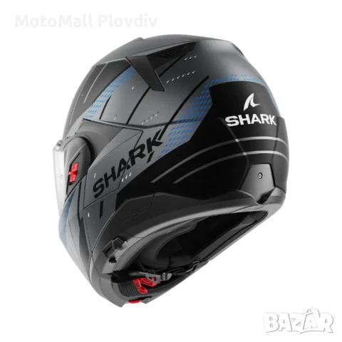 Каска Shark Oxo Rydger Mat Anthracite Blue Black, снимка 2 - Аксесоари и консумативи - 50582237