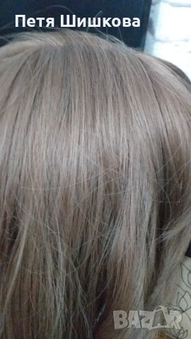 Перука - светлокафява синтетика с топ качество, снимка 2 - Аксесоари за коса - 51255794