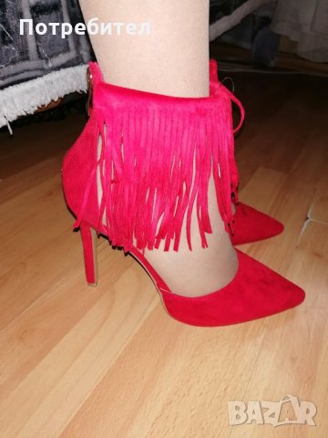Дамски обувки Tendenz + подарък в червено =), снимка 11 - Дамски елегантни обувки - 23577272