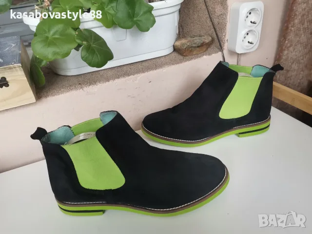 Дамски боти Естествен велур 39н., снимка 4 - Дамски боти - 56529815