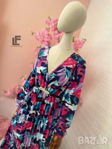 Рокля LFS Lovely Flowers Blue , снимка 3 - Рокли - 50434838