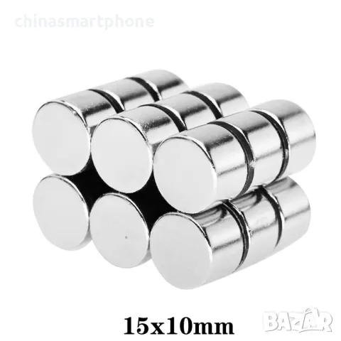 Неодимов магнит 15x10mm N52 2800-3100Gs 12.35гр малък | moqtmagazin.com, снимка 2 - Други машини и части - 47703154