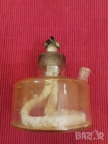 Стар, стъклен, лабораторен спиртник. , снимка 4 - Лаборатория - 42689263