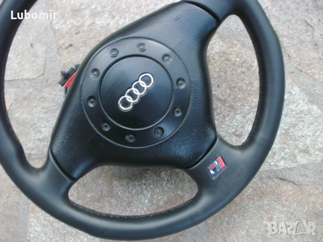 Трилъчев волан - кожен S Line - Audi A4 B5 - 1995 г до 1997 год. и за Ауди А6 и А8  !, снимка 5 - Части - 54269454