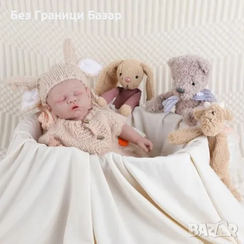 Нова "реборн" Реалистична силиконова бебешка кукла с пълно тяло и DIY очи