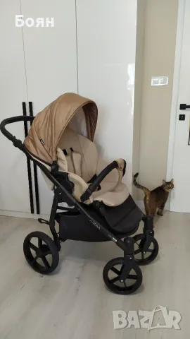 Бебешка количка 3в1 Buba Karina Light Beige / Светла Бежова, снимка 7 - Детски колички - 55777052