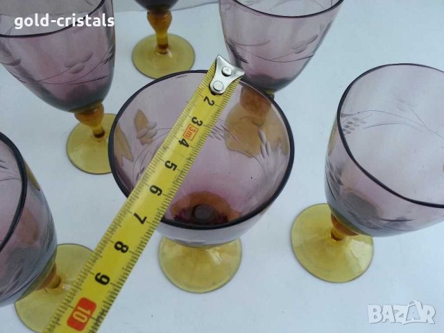 Ретро стъклени чаши, снимка 3 - Антикварни и старинни предмети - 31029358