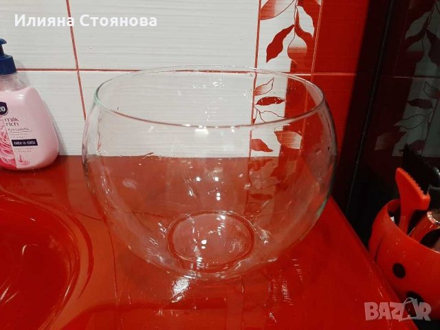 Стъклена купа за рибки аквариум+подарък , снимка 2 - Аквариуми - 29184875