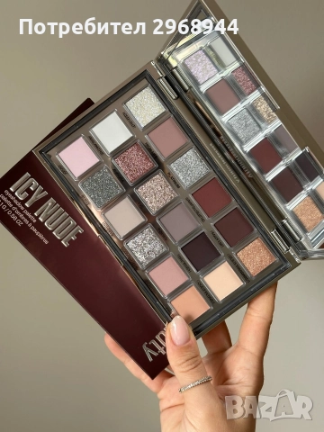 Huda Beauty Icy Nude Eyeshadow Palette палитра, снимка 5 - Декоративна козметика - 52596992