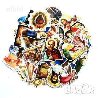 34 бр Исус Иисус Христос Дева Богородица Християнски самозалепващи лепенки стикери за украса декор, снимка 2 - Форми - 39872247