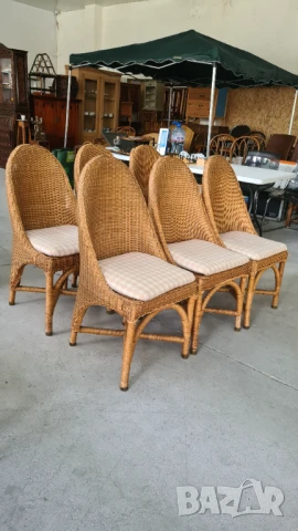 ратанов стол внос от Европа, снимка 2 - Столове - 50700032