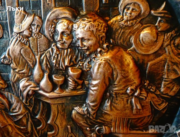 Релефна медна картина,медно пано 40 см. , снимка 3 - Пана - 30707106