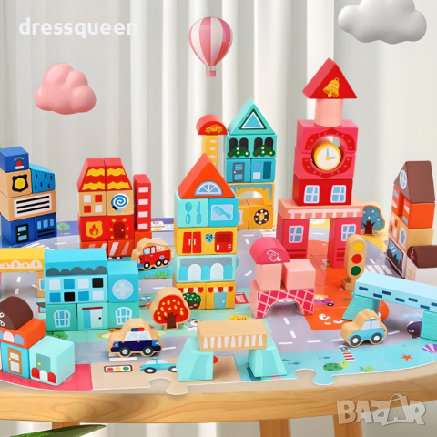 4122 Дървен конструктор "Little City Builder"., снимка 7 - Конструктори - 44612474