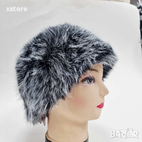 Дамска шапка с дълъг пухкав косъм – топлина и класа през зимата, снимка 7 - Шапки - 52796210