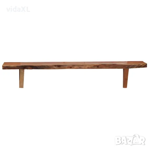 vidaXL Рафтове за стена, 2 бр, 90x20x18 см, акация масив, снимка 4 - Етажерки - 56146452