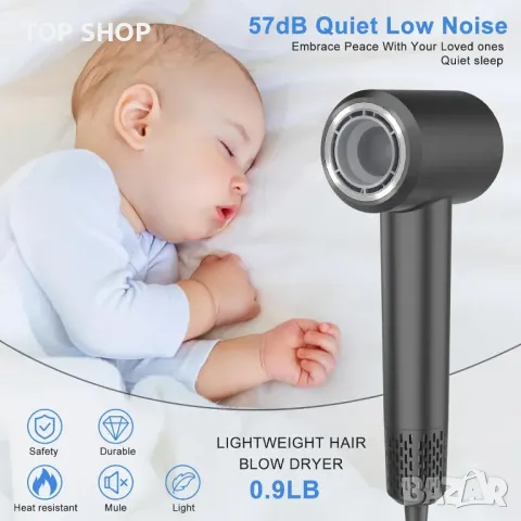 Професионален сешоар SZO, сешоар с 400 милиона отрицателни йони, 110 000 RPM, снимка 4 - Сешоари - 49937581