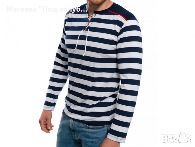 Нова мъжка моряшка блуза с дълъг ръкав с връзки, снимка 11 - Блузи - 27778277