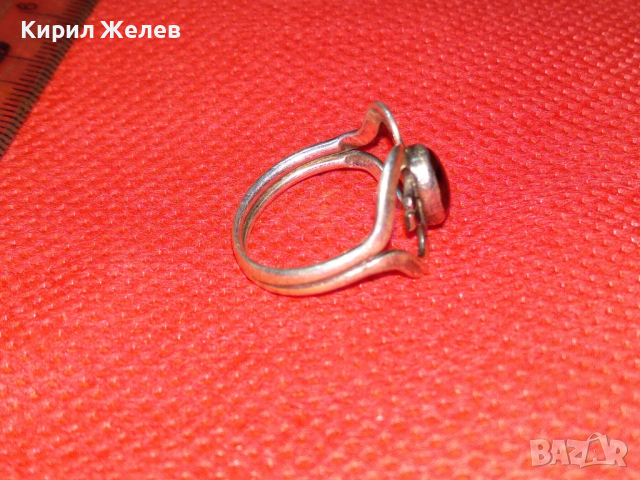 СТАР АР НУВО СКЪПОЦЕНЕН СРЕБЪРЕН ПРЪСТЕН ВИСОКА ПРОБА СРЕБРО с РЯДЪК НАТУРАЛЕН ЯСПИС 43786, снимка 10 - Антикварни и старинни предмети - 44610367