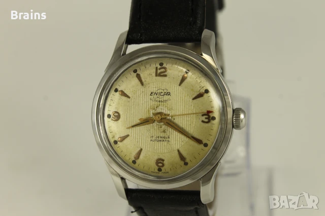 1950's ENICAR ULTRASONIC Automatic 17 Jewels Стоманен, снимка 3 - Антикварни и старинни предмети - 50735527