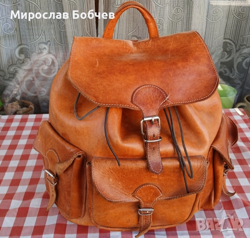 Дизайнерска раница от естествена кожа