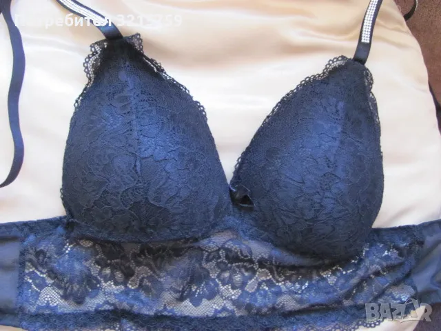 Нов к-т сутиен и бикини VICTORIA'S SECRET ,р-р.80/М, черни, снимка 6 - Бельо - 49139615