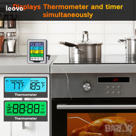 Готварски термометър с таймер и 2 сонди TEPLOM TM-2379.  Българско упътване, снимка 3 - Други стоки за дома - 44806289