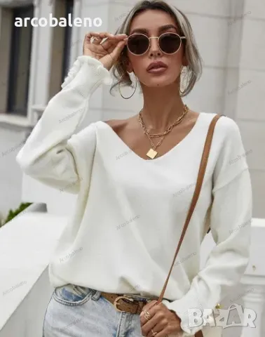 Дамски пуловер с маншети и копчета, 5цвята , снимка 16 - Блузи с дълъг ръкав и пуловери - 42407410