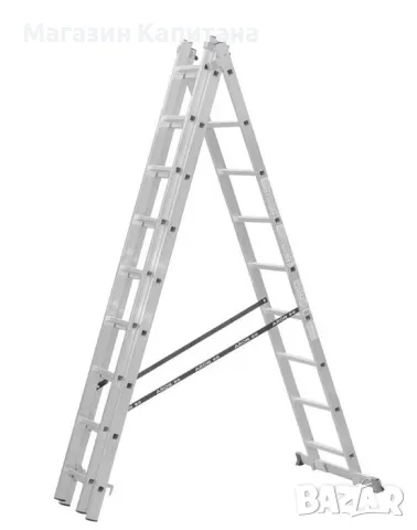 Трираменна алуминиева стълба 3х7 3х9 3х11 стъпала Арон България, снимка 5 - Други машини и части - 49857550