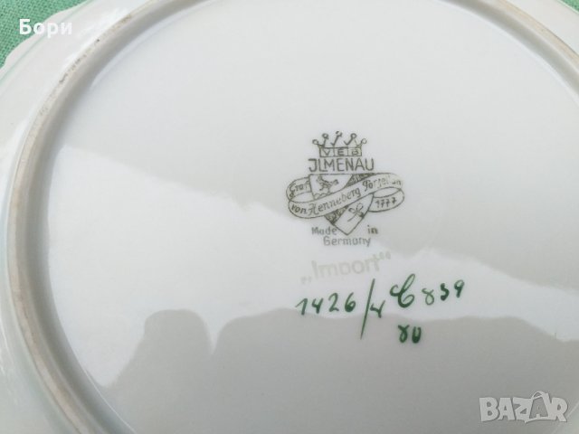 Rococo VEB JLMENAU 1426/ 1934г Порцелан немски, снимка 7 - Чинии - 34560804