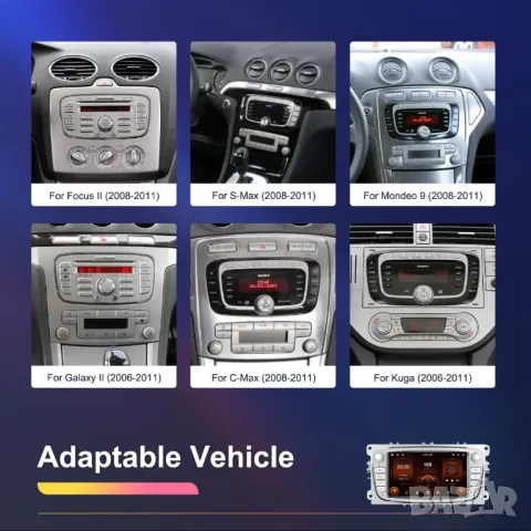Мултимедия с Андроид за Ford Focus, S-Max, Mondeo 9, Galaxy, C-Max, Kuga, Двоен дин, с Android, Ford, снимка 2 - Аксесоари и консумативи - 33241602