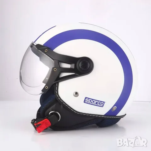 Мото каска Sparco ECE R22.05 размер S бяло и синьо, снимка 2 - Аксесоари и консумативи - 55865719